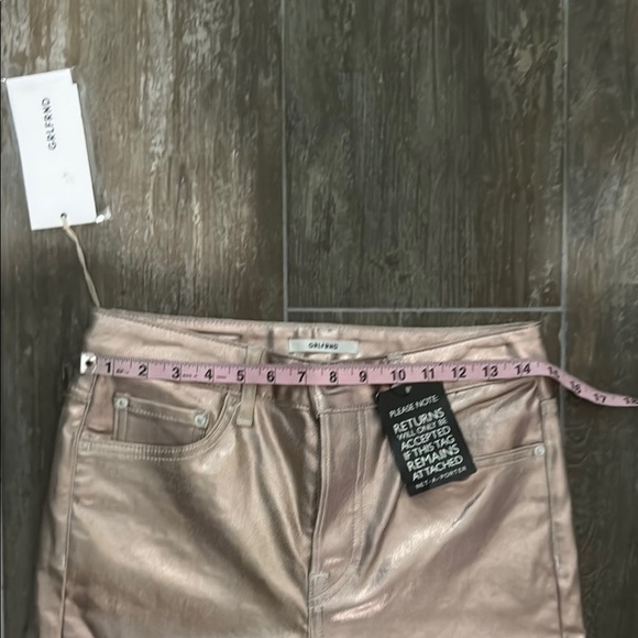 NWT GRLFRND Karolina Pink Metallic Skinny Jeans Size 27 Festival Disco Luxury - Picture 14 of 16